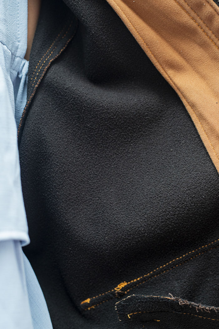 Classic Check Collar Suede Jacket